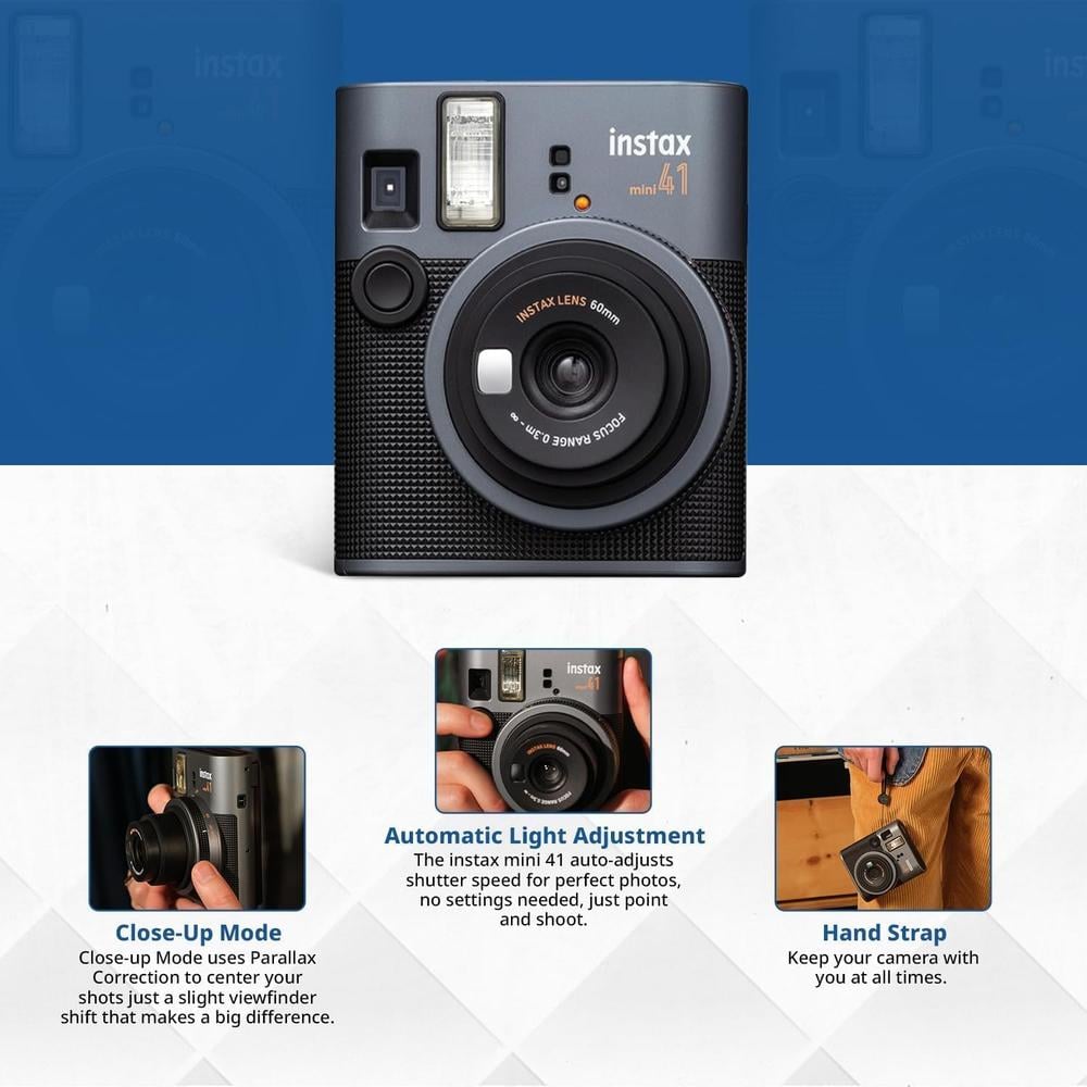 CÁMARA FUJIFILM INSTANTÁNEA INSTAX MINI 41 C/1 TWIN PACK SET 2 PZS | NEGRO - 4