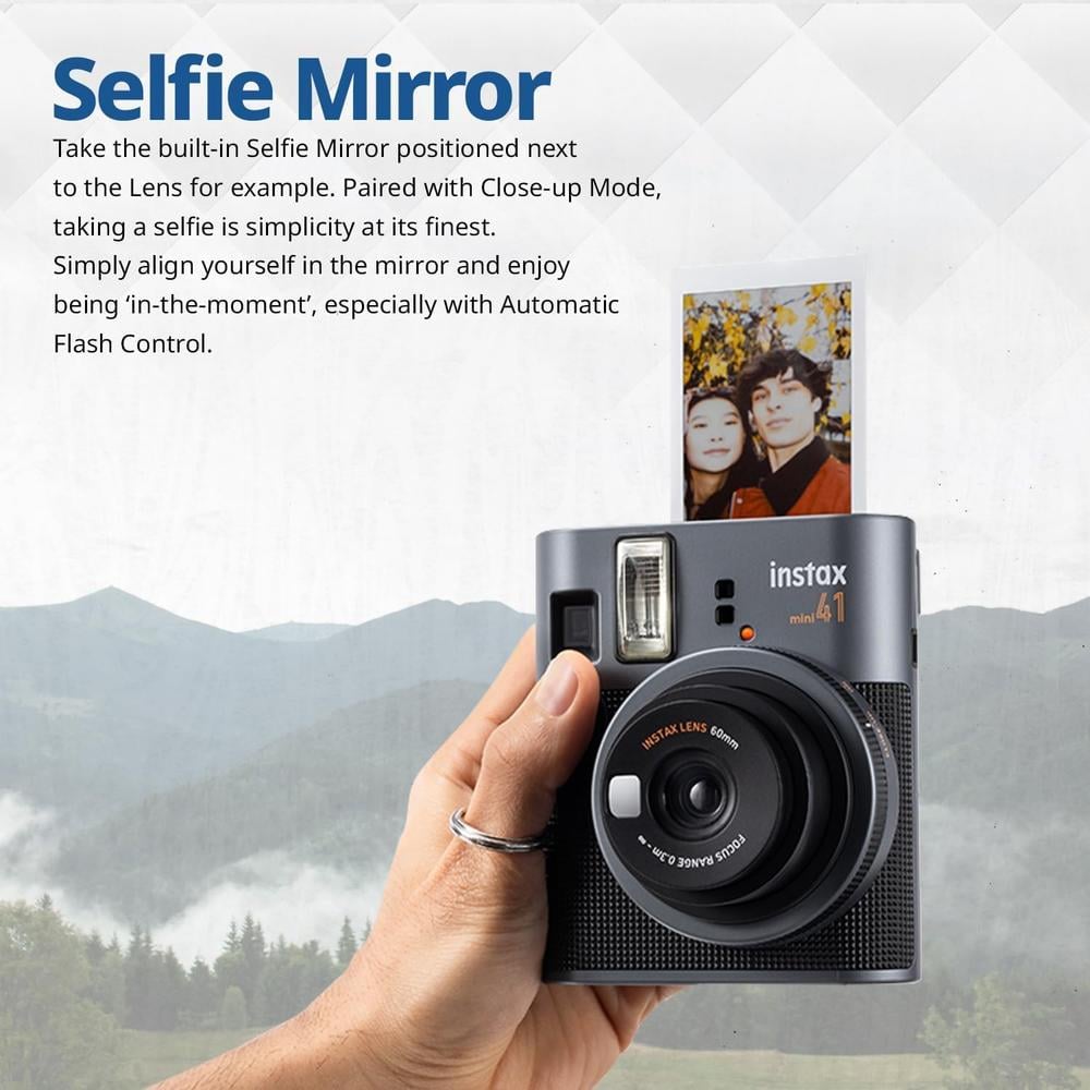 CÁMARA FUJIFILM INSTANTÁNEA INSTAX MINI 41 C/1 TWIN PACK SET 2 PZS | NEGRO - 5