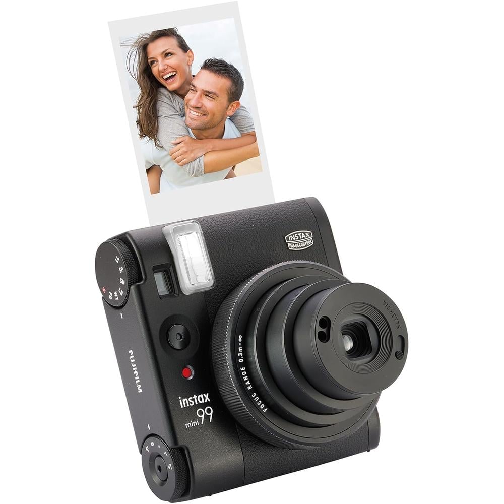 CÁMARA FUJIFILM INSTANTÁNEA INSTAX MINI 99 C/20 HOJAS ESTUCHE ÁLBUM Y PAÑO SET 5 PZS | NEGRO - 3