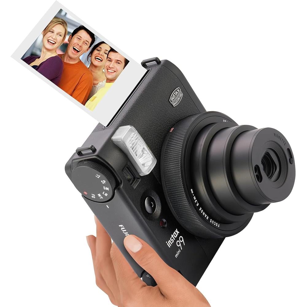 CÁMARA FUJIFILM INSTANTÁNEA INSTAX MINI 99 C/20 HOJAS ESTUCHE ÁLBUM Y PAÑO SET 5 PZS | NEGRO - 4