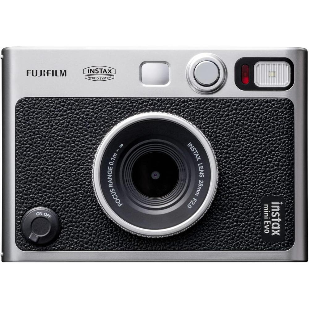 CÁMARA FUJIFILM HÍBRIDA INSTAX MINI EVO C/20 EXP. CAJA FOTOS MARCOS Y POSTALES SET 5 PZS | NEGRO - 2