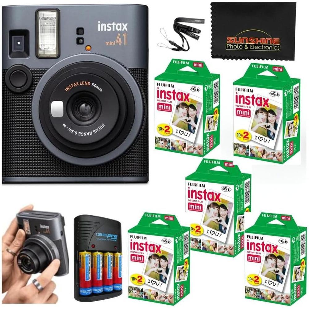 CÁMARA FUJIFILM INSTANTÁNEA INSTAX MINI 41 C/5 TWIN PACKS SET 6 PZS | NEGRO - 1