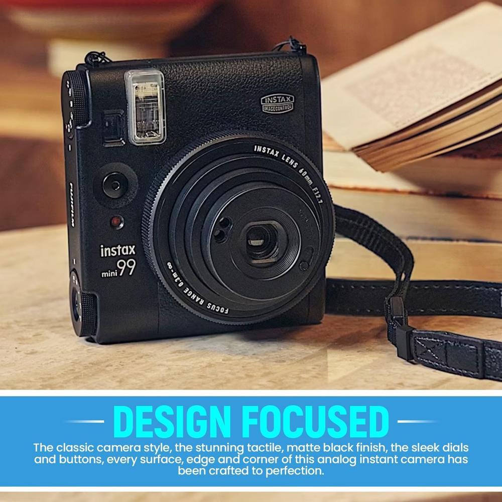 CÁMARA FUJIFILM INSTANTÁNEA INSTAX MINI 99 C/20 HOJAS ESTUCHE ÁLBUM Y ACC. SET 5 PZS | NEGRO - 6