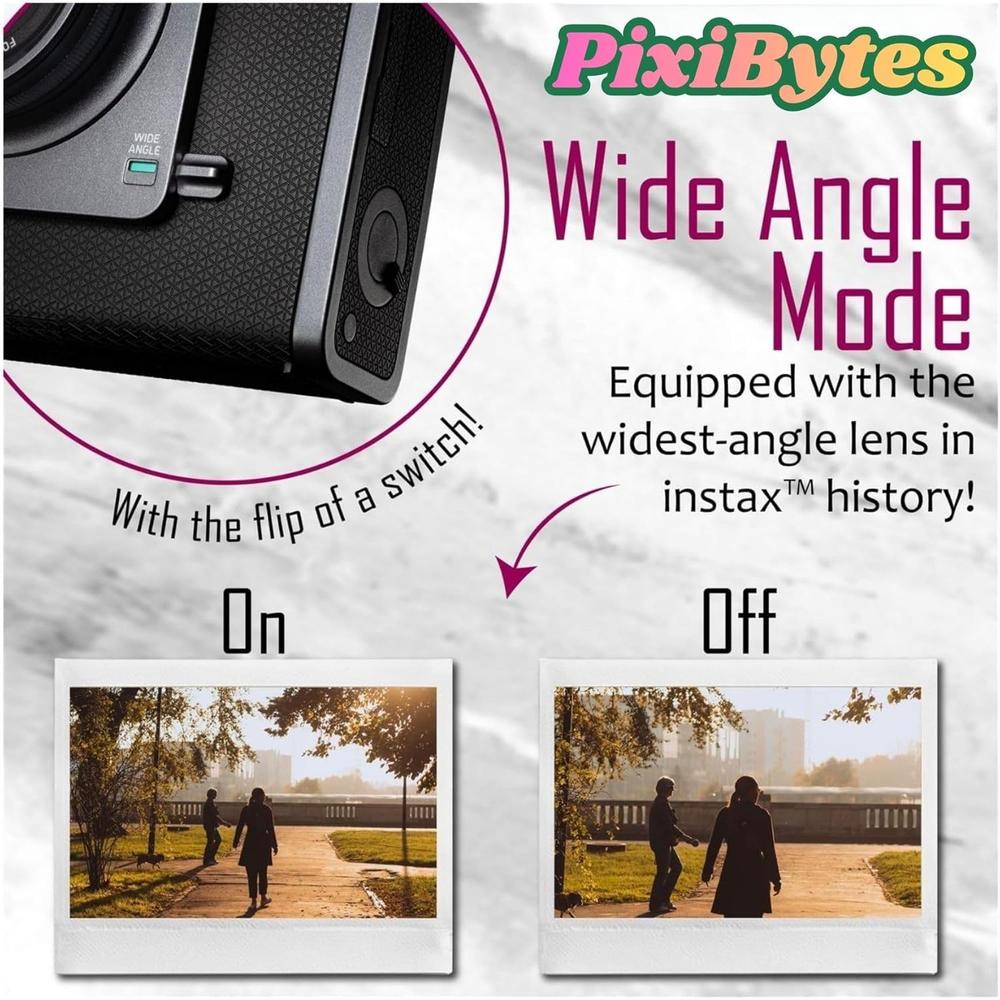 CÁMARA FUJIFILM HÍBRIDA INSTAX WIDE EVO C/5 TWIN PACKS Y KIT REGALO SET 3 PZS | NEGRO - 4