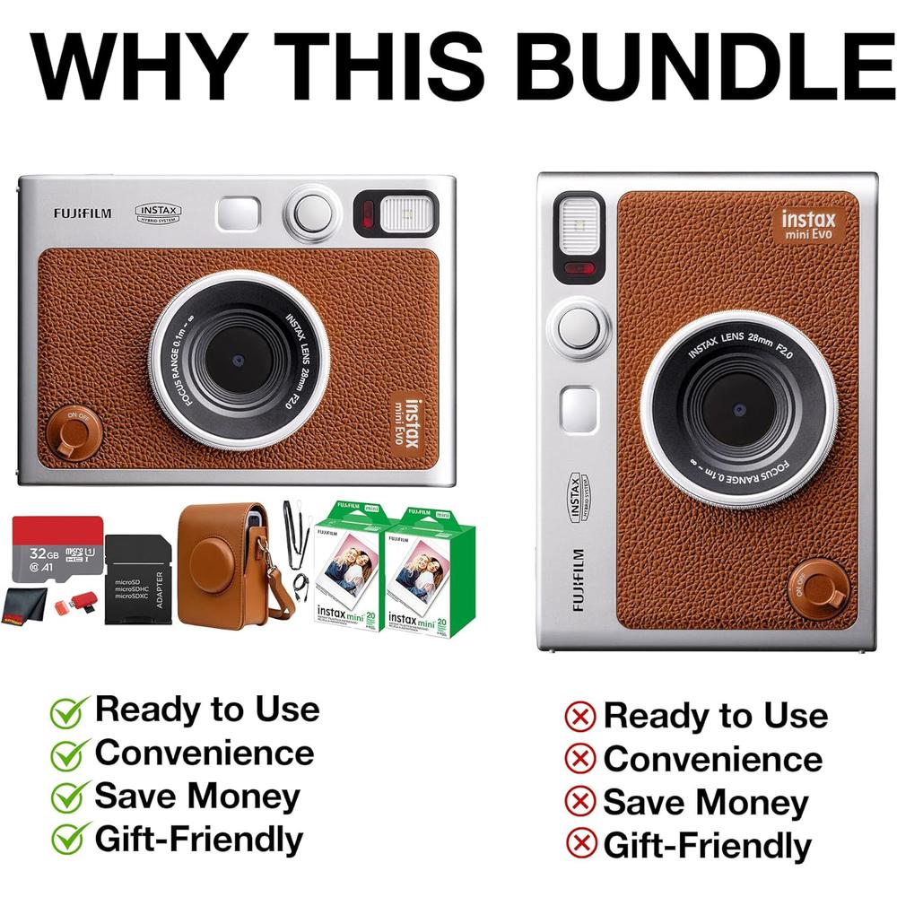 CÁMARA FUJIFILM HÍBRIDA INSTAX MINI EVO C/40 HOJAS MEMORIA 32 GB Y ESTUCHE - 4