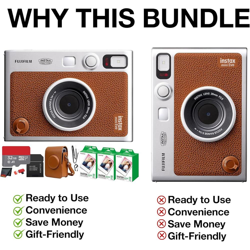 CÁMARA FUJIFILM HÍBRIDA INSTAX MINI EVO C/60 HOJAS MEMORIA 32 GB Y ESTUCHE - 4