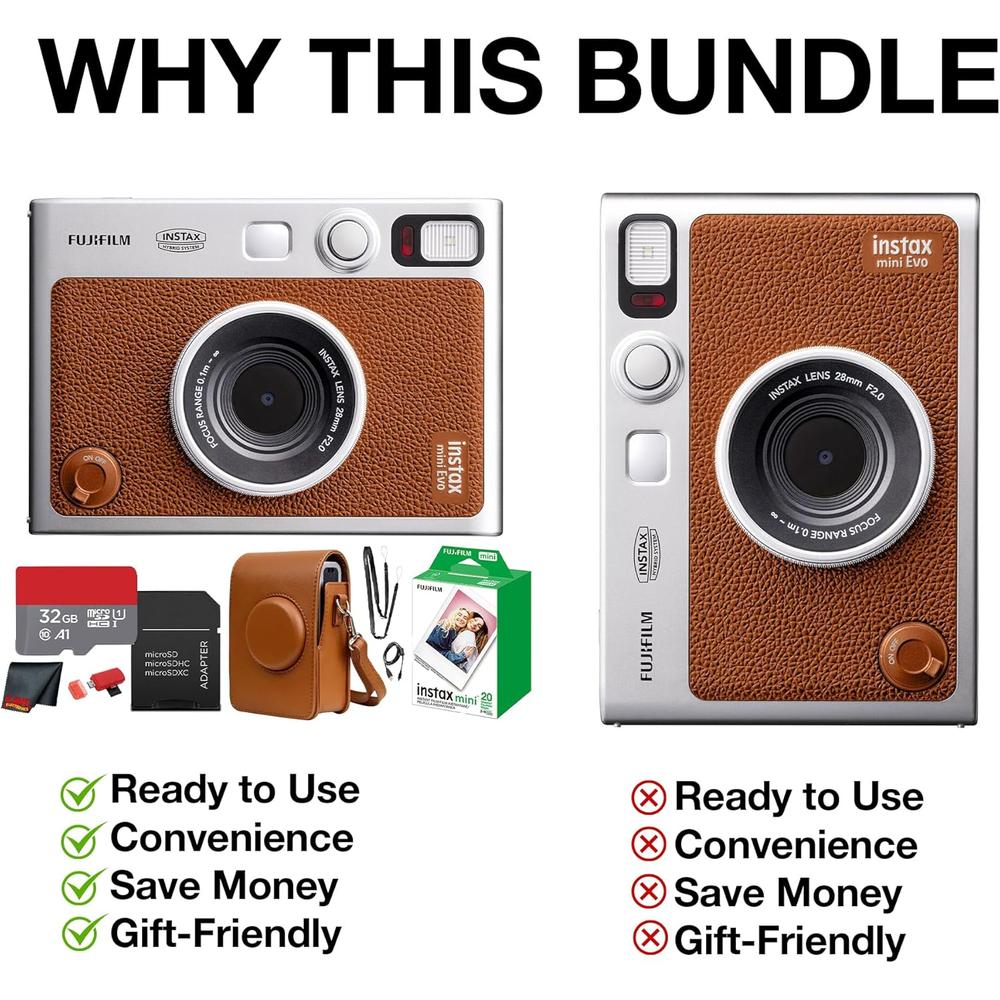 CÁMARA FUJIFILM HÍBRIDA INSTAX MINI EVO C/20 HOJAS MEMORIA 32 GB Y ESTUCHE - 4