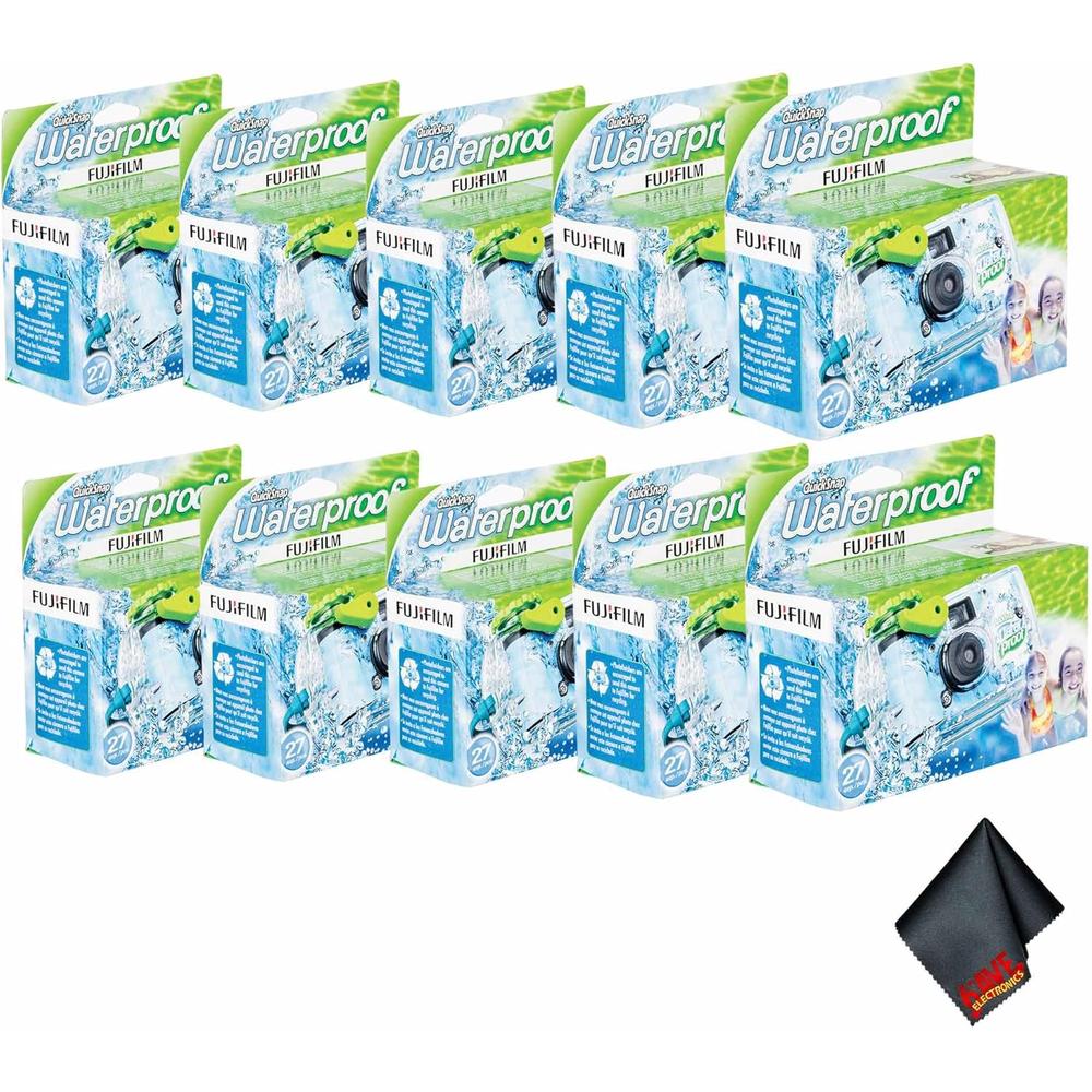 CÁMARA DESECHABLE FUJIFILM QUICKSNAP 800 RESISTENTE AL AGUA 35MM PAÑO MICROFIBRA - PACK 10 PZS - 1