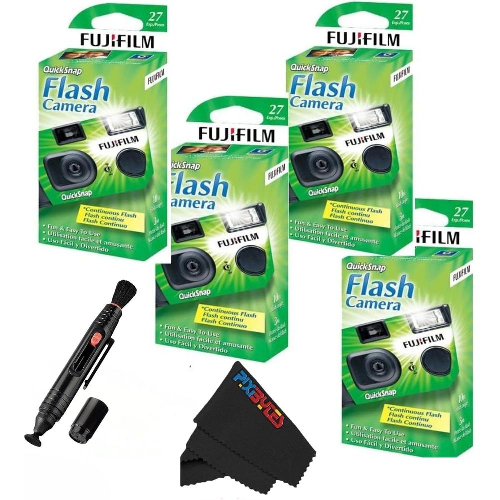 CÁMARA DESECHABLE FUJIFILM QUICKSNAP FLASH 400 LÁPIZ LIMPIADOR DE LENTES - SET 5 PZS - 1