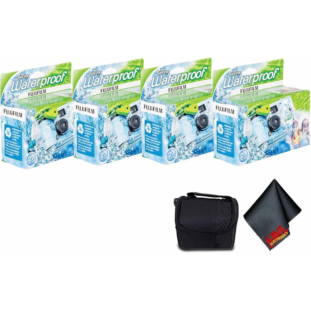 CÁMARA DESECHABLE FUJIFILM QUICKSNAP 800 RESISTENTE AL AGUA 35MM PAÑO MICROFIBRA DIGINERDS - PACK 4 PZS - 1