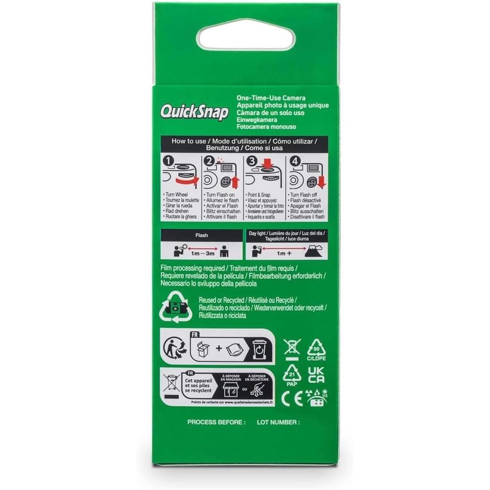 CÁMARA DESECHABLE FUJIFILM QUICKSNAP FLASH 400 35MM NV - PACK 5 PZS - 6