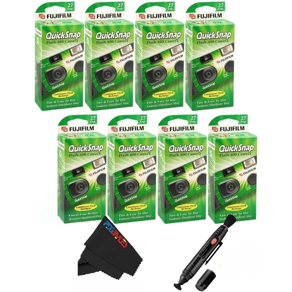 CÁMARA DESECHABLE FUJIFILM QUICKSNAP FLASH 400 LÁPIZ LIMPIADOR DE LENTES - PACK 8 PZS - 1