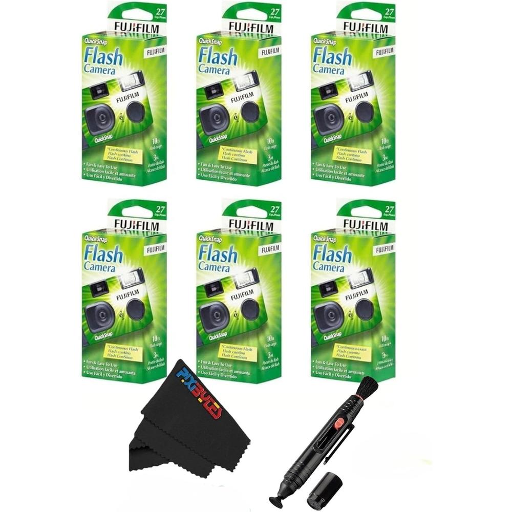 CÁMARA DESECHABLE FUJIFILM QUICKSNAP FLASH 400 LÁPIZ LIMPIADOR DE LENTES - PACK 6 PZS - 1