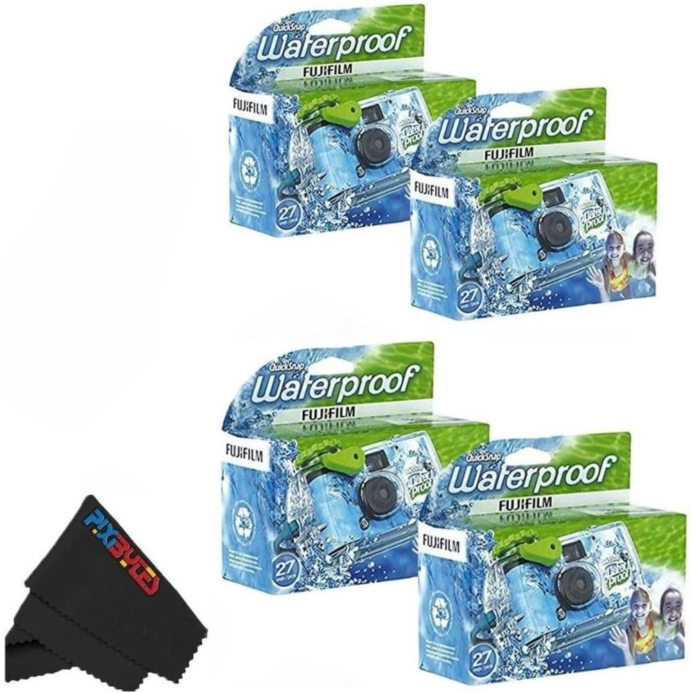 CÁMARA DESECHABLE FUJIFILM QUICKSNAP RESISTENTE AL AGUA 35MM USB SANDISK 32GB PAÑO MICROFIBRA - SET 6 PZS - 1