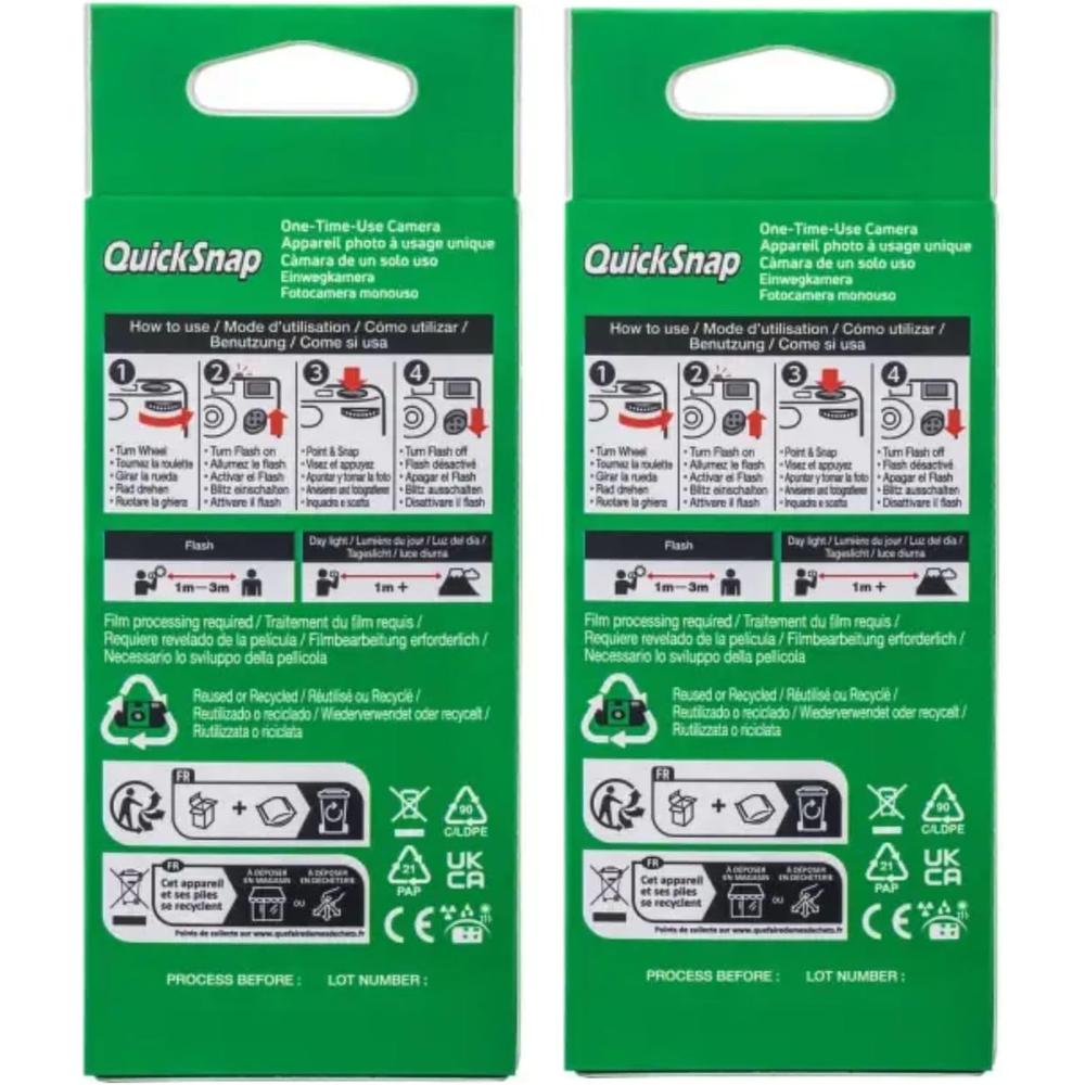 CÁMARA DESECHABLE FUJIFILM QUICKSNAP FLASH 400 35MM - PACK 2 PZS - 5