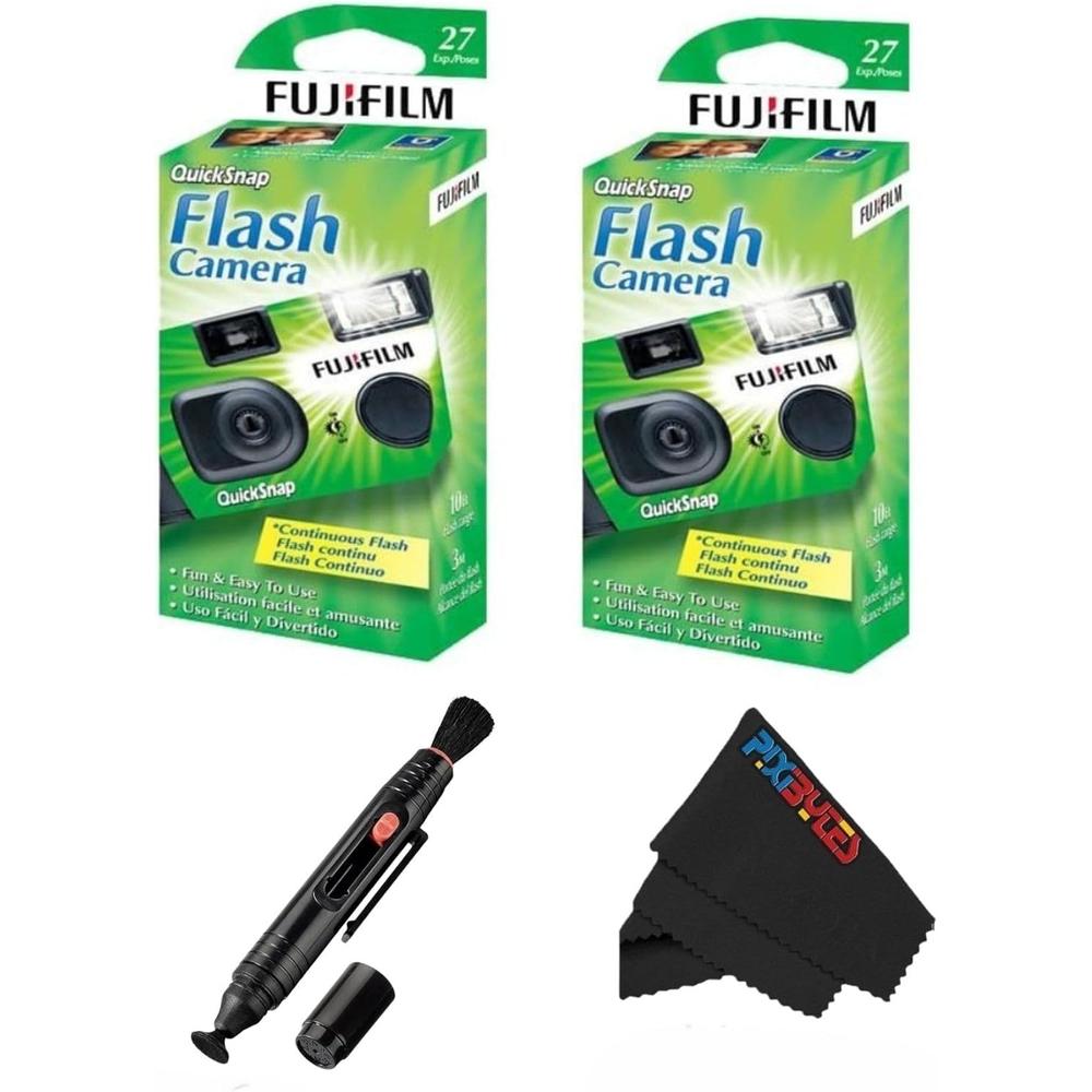 CÁMARA DESECHABLE FUJIFILM QUICKSNAP FLASH 400 LÁPIZ LIMPIADOR DE LENTES - SET 3 PZS - 1