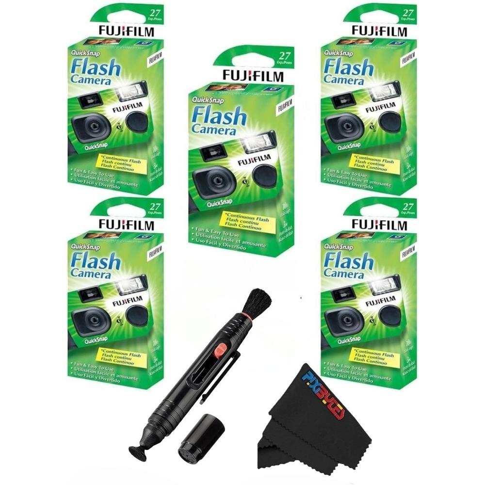 CÁMARA DESECHABLE FUJIFILM QUICKSNAP FLASH 400 LÁPIZ LIMPIADOR DE LENTES - SET 6 PZS - 1