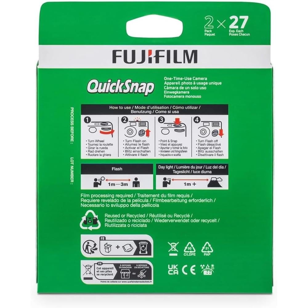 CÁMARA DESECHABLE FUJIFILM QUICKSNAP FLASH 400 35MM NV - PACK 2 PZS - 5