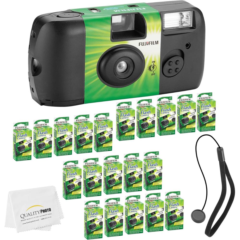 CÁMARA DESECHABLE FUJIFILM QUICKSNAP FLASH 400 35MM CORREA DE MANO PAÑO MICROFIBRA - PACK 20 PZS - 1