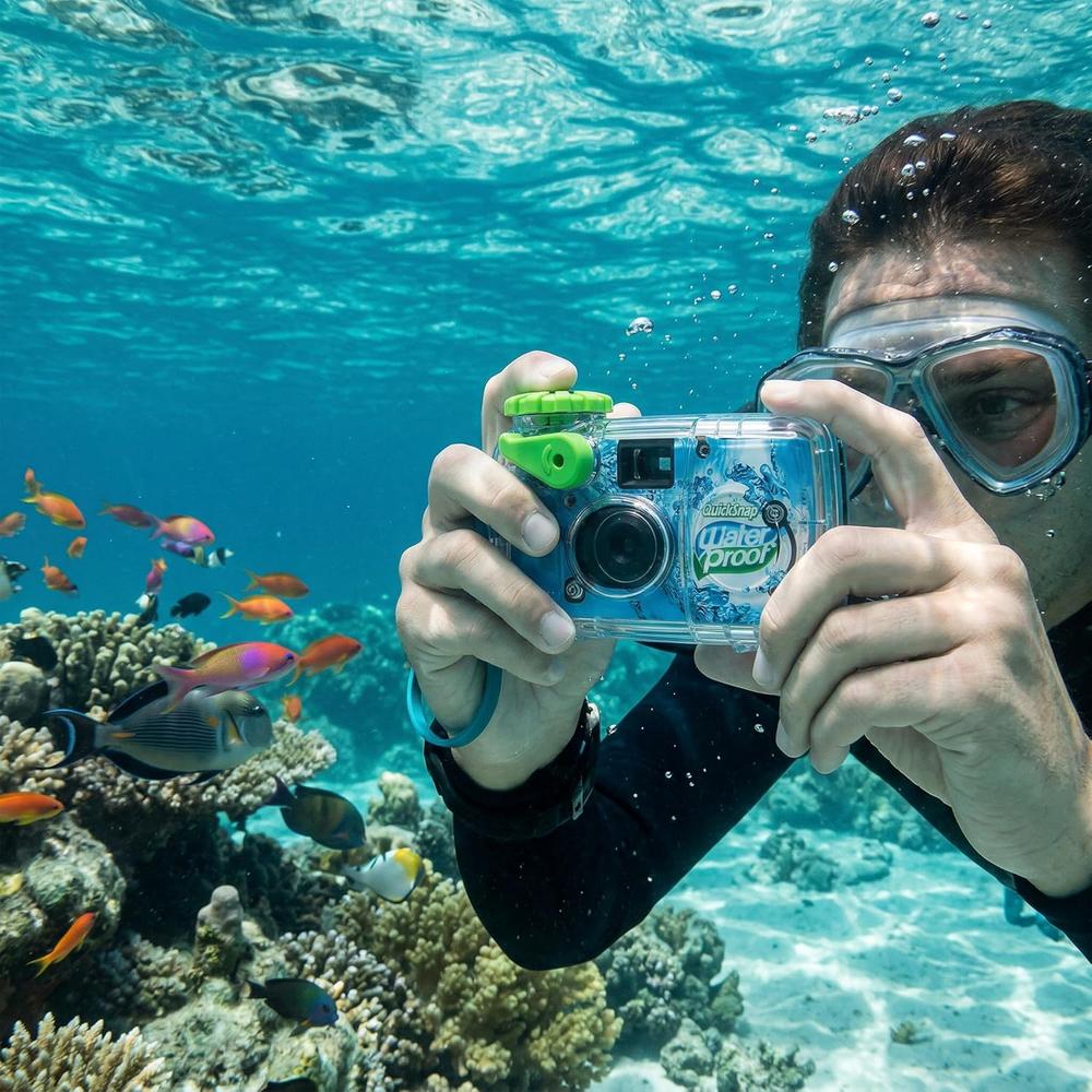 CÁMARA DESECHABLE FUJIFILM QUICKSNAP RESISTENTE AL AGUA 35MM CON FUNDAS FOTOGRÁFICAS - 5
