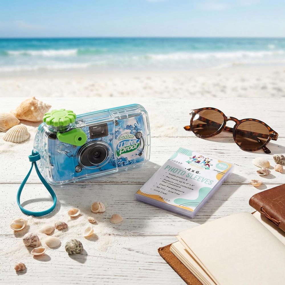 CÁMARA DESECHABLE FUJIFILM QUICKSNAP RESISTENTE AL AGUA 35MM CON FUNDAS FOTOGRÁFICAS - 6