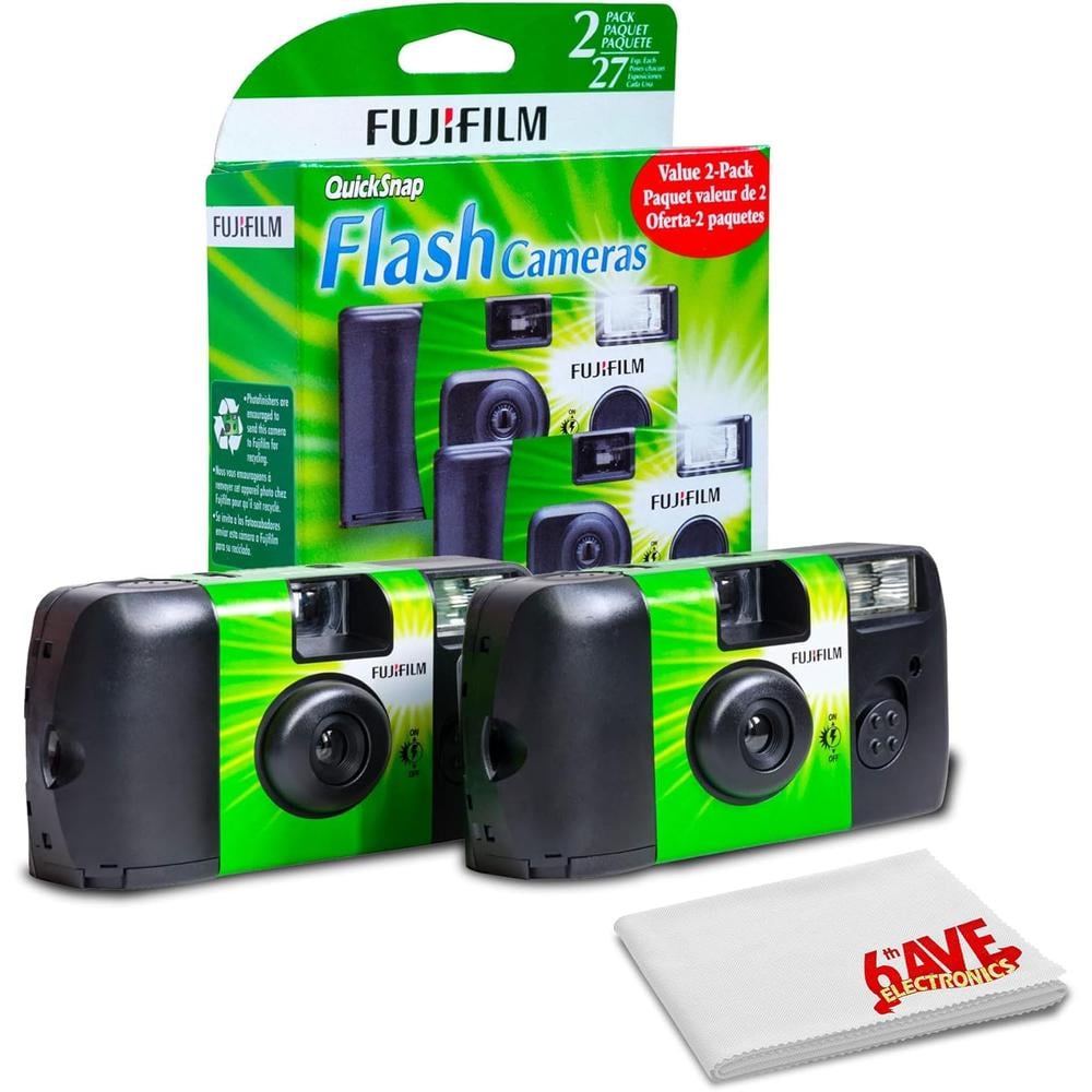 CÁMARA DESECHABLE FUJIFILM QUICKSNAP FLASH 400 PAÑO MICROFIBRA - SET 3 PZS - 1