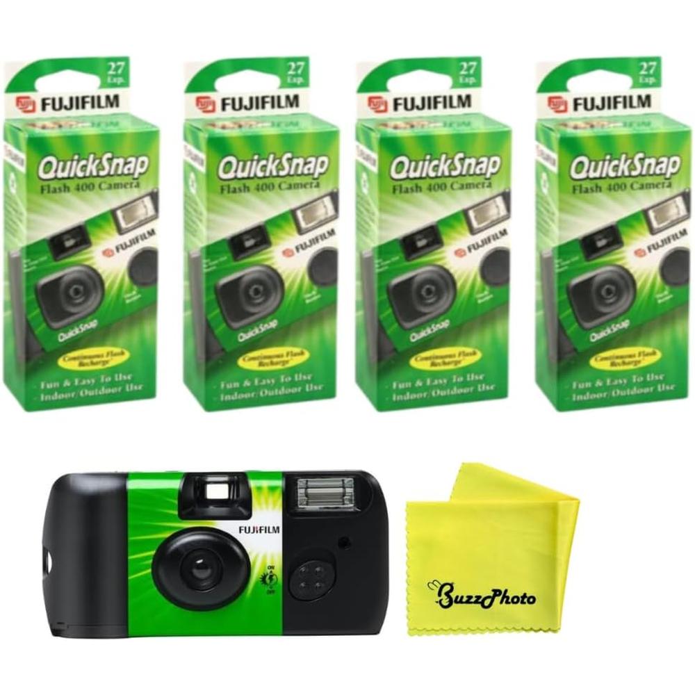 CÁMARA DESECHABLE FUJIFILM QUICKSNAP FLASH 400 PAÑO MICROFIBRA BUZZPHOTO - SET 5 PZS - 1
