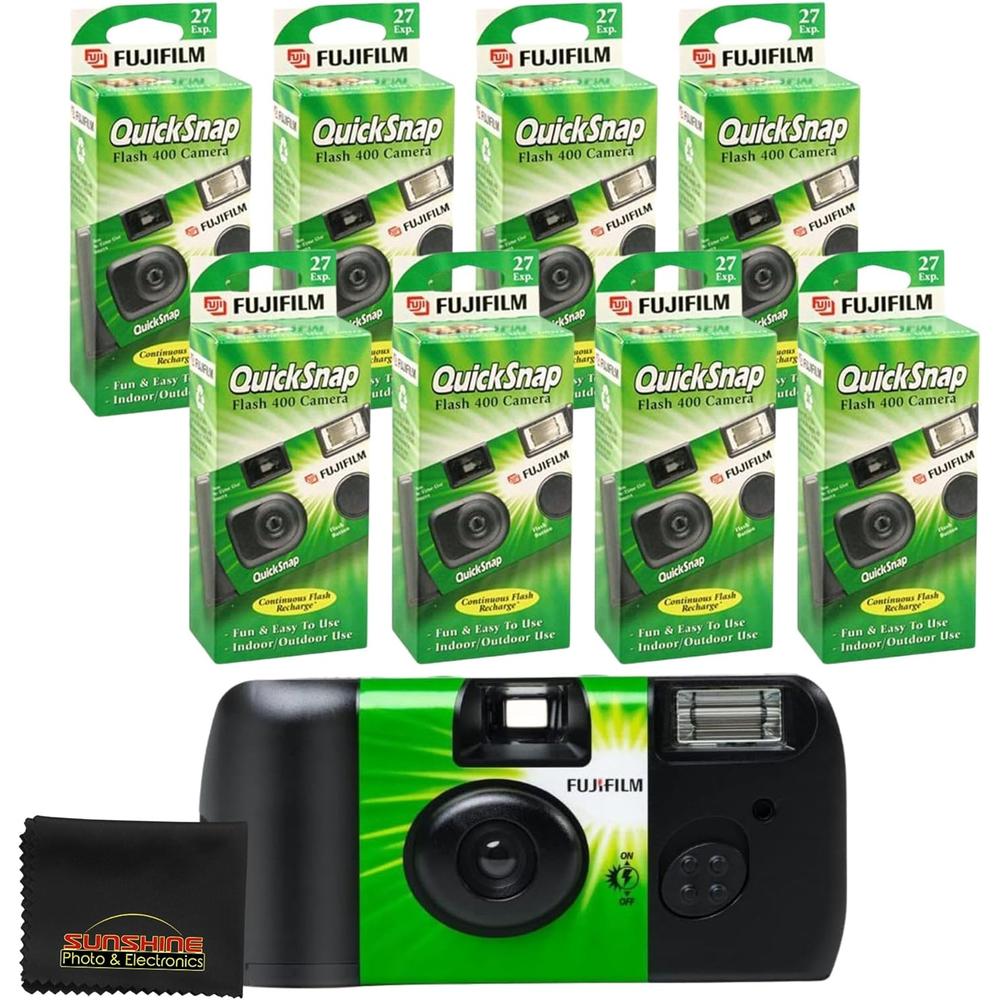 CÁMARA DESECHABLE FUJIFILM QUICKSNAP FLASH 400 PAÑO MICROFIBRA - SET 8 PZS - 1
