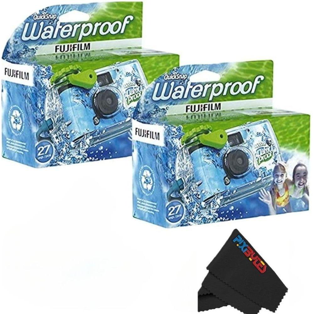 CÁMARA DESECHABLE FUJIFILM QUICKSNAP RESISTENTE AL AGUA 35MM USB SANDISK 32GB PAÑO MICROFIBRA - SET 4 PZS - 1