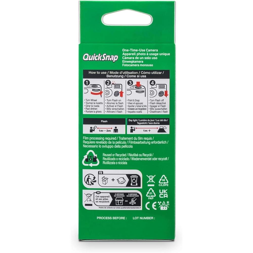 CÁMARA DESECHABLE FUJIFILM QUICKSNAP FLASH 400 35MM - PACK 5 PZS - 6
