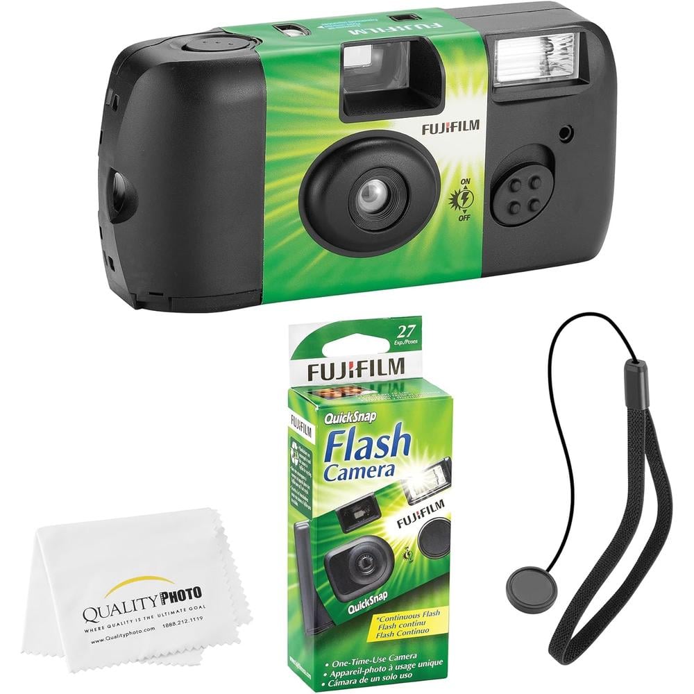 CÁMARA DESECHABLE FUJIFILM QUICKSNAP FLASH 400 35MM CORREA DE MANO PAÑO MICROFIBRA - SET 3 PZS - 1