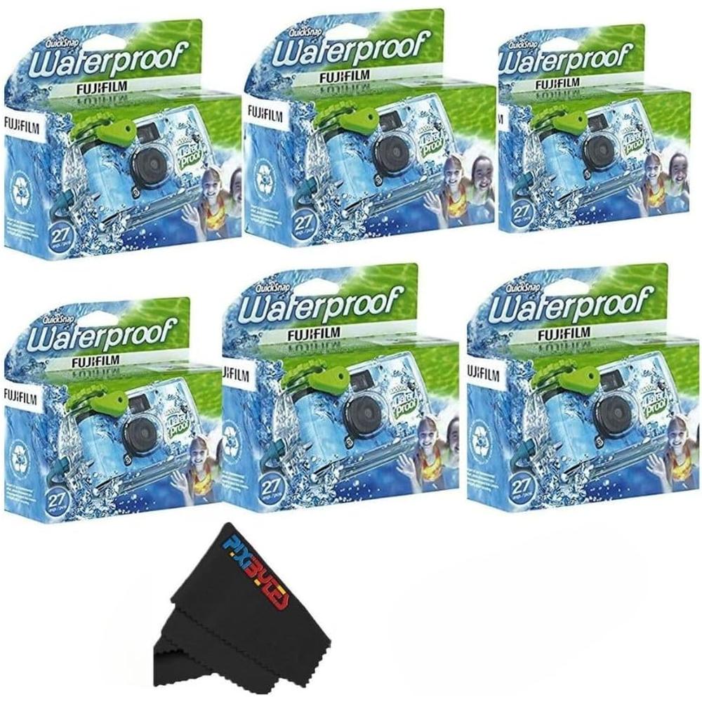 CÁMARA DESECHABLE FUJIFILM QUICKSNAP RESISTENTE AL AGUA 35MM USB SANDISK 32GB PAÑO MICROFIBRA - PACK 6 PZS - 1