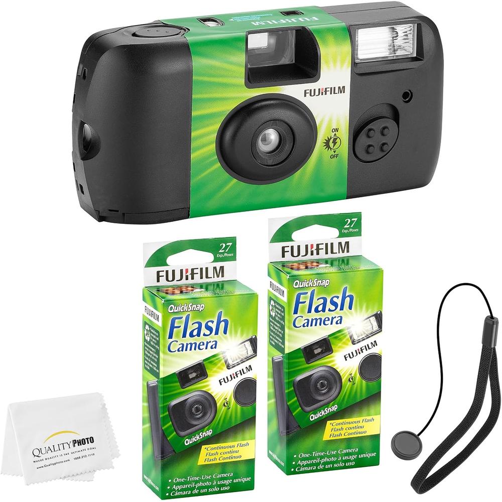 CÁMARA DESECHABLE FUJIFILM QUICKSNAP FLASH 400 35MM CORREA DE MANO PAÑO MICROFIBRA - PACK 2 PZS - 1