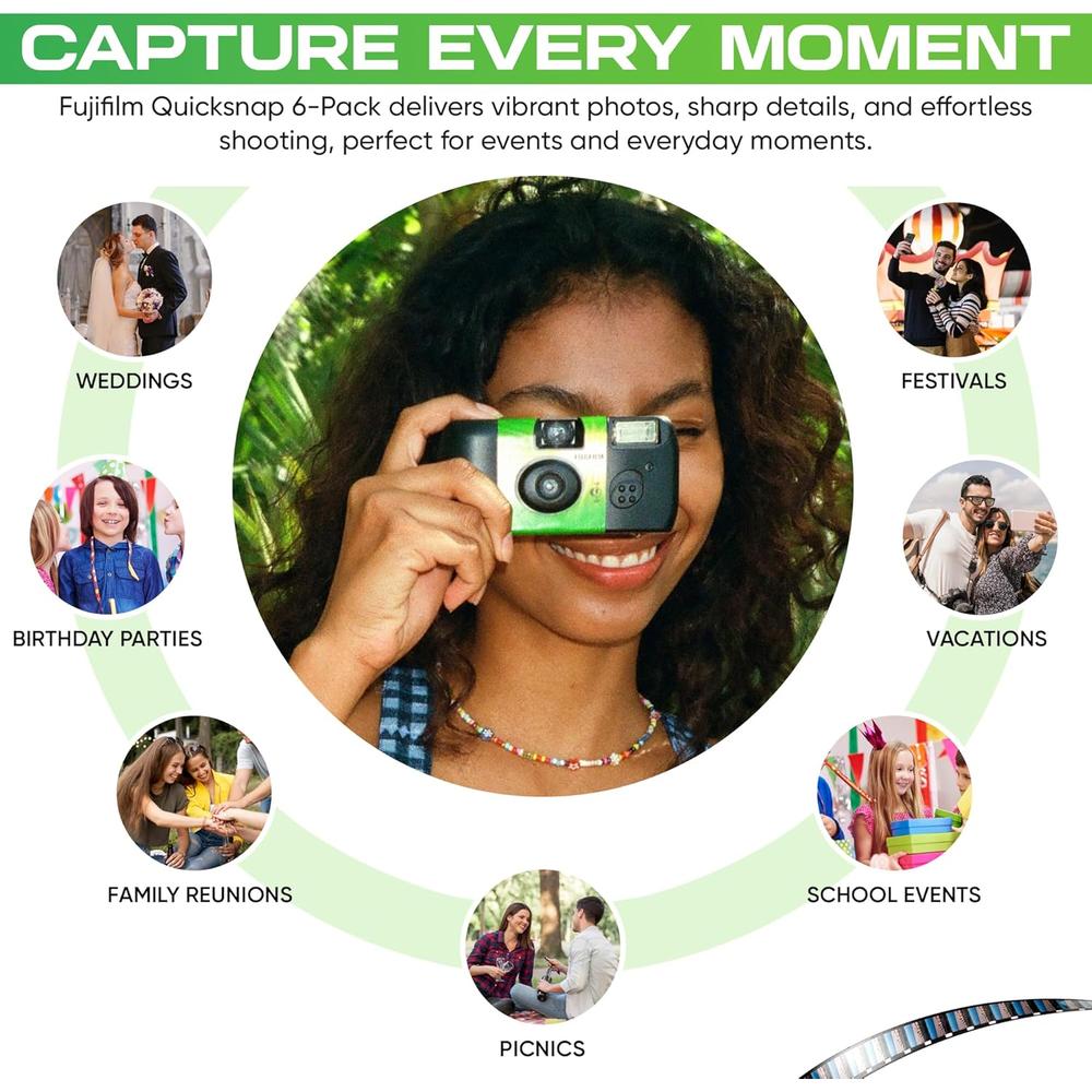 CÁMARA DESECHABLE FUJIFILM QUICKSNAP FLASH 400 35MM TELA BALVELI - PACK 6 PZS - 4