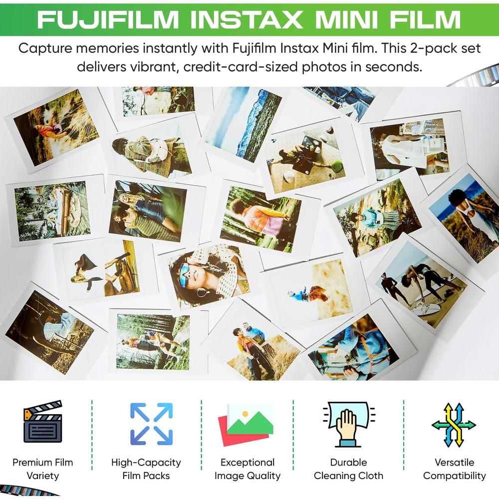 PELÍCULA INSTANTÁNEA FUJIFILM INSTAX MINI + PAÑP BALVELI- PACK 40 HOJAS - 2