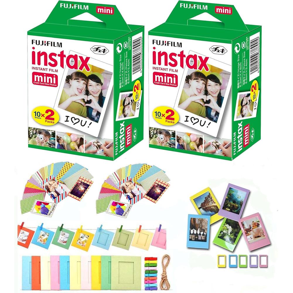 PELÍCULA INSTANTÁNEA FUJIFILM INSTAX MINI + PEGATINAS - PACK 40 HOJAS - 1