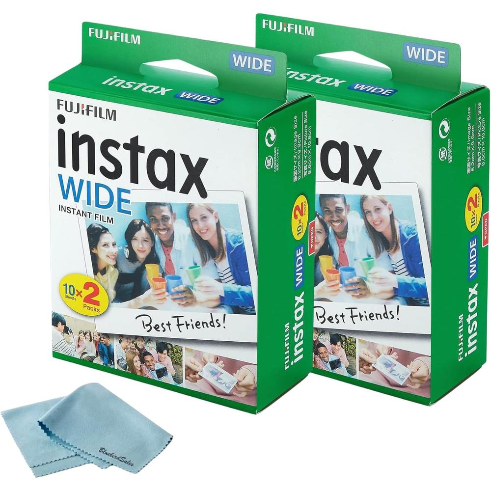 PELÍCULA INSTANTÁNEA FUJIFILM INSTAX WIDE + PAÑO BLUEBIRDSALES - PACK 40 HOJAS - 1