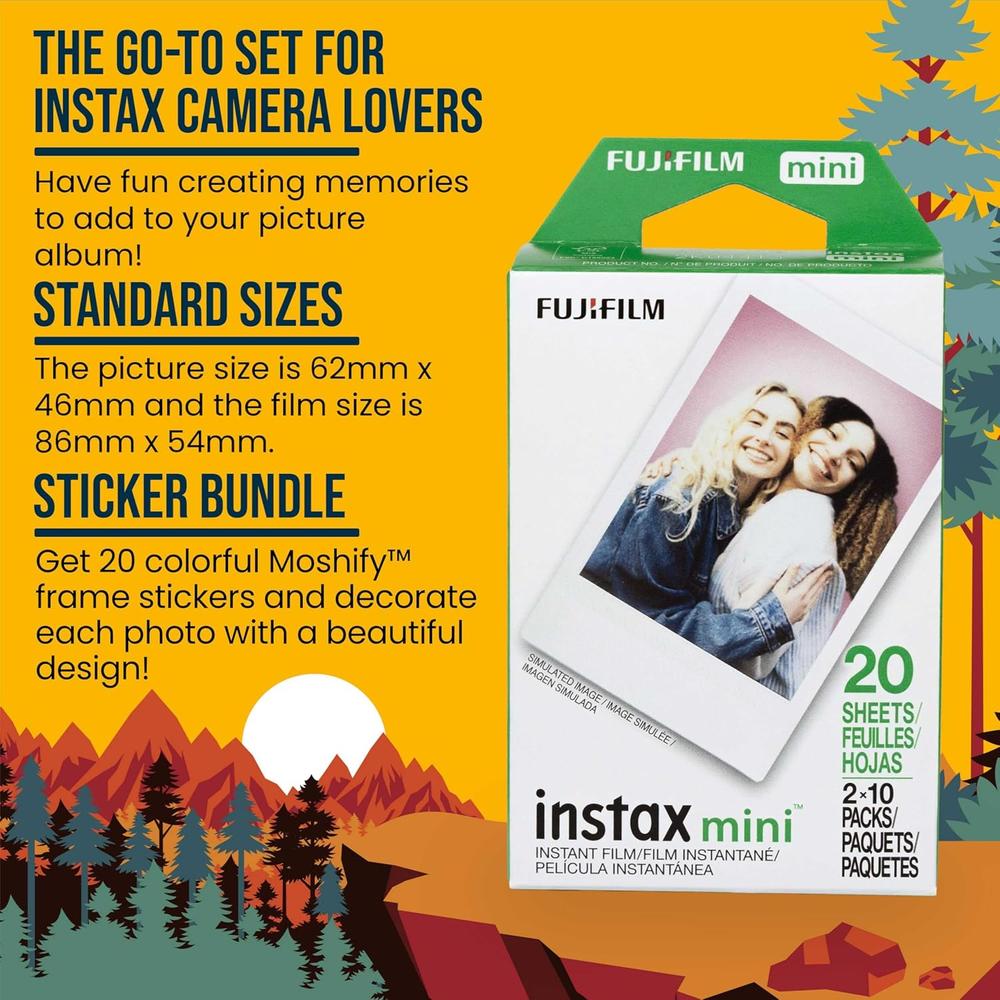 PELÍCULA INSTANTÁNEA FUJIFILM INSTAX MINI + MARCOS MOSHIFY - PACK 20 HOJAS - 5