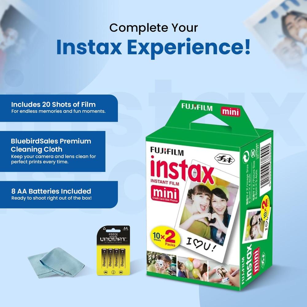 PELÍCULA INSTANTÁNEA FUJIFILM INSTAX MINI + BATERÍAS AA - PACK 20 HOJAS - 2