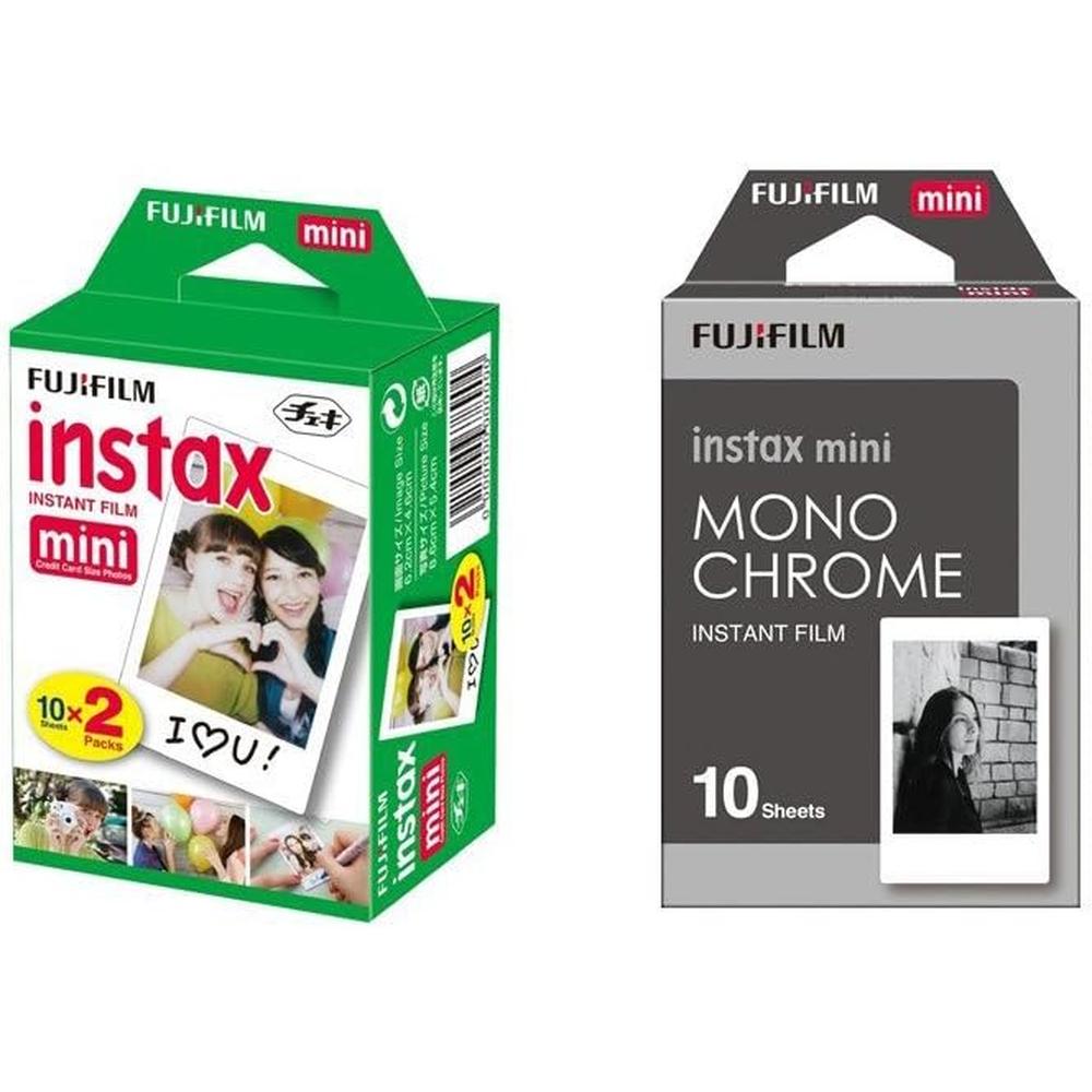 PELÍCULA INSTANTÁNEA FUJIFILM INSTAX MINI + PELÍCULA MONOCROMÁTICA - PACK 30 HOJAS - 1