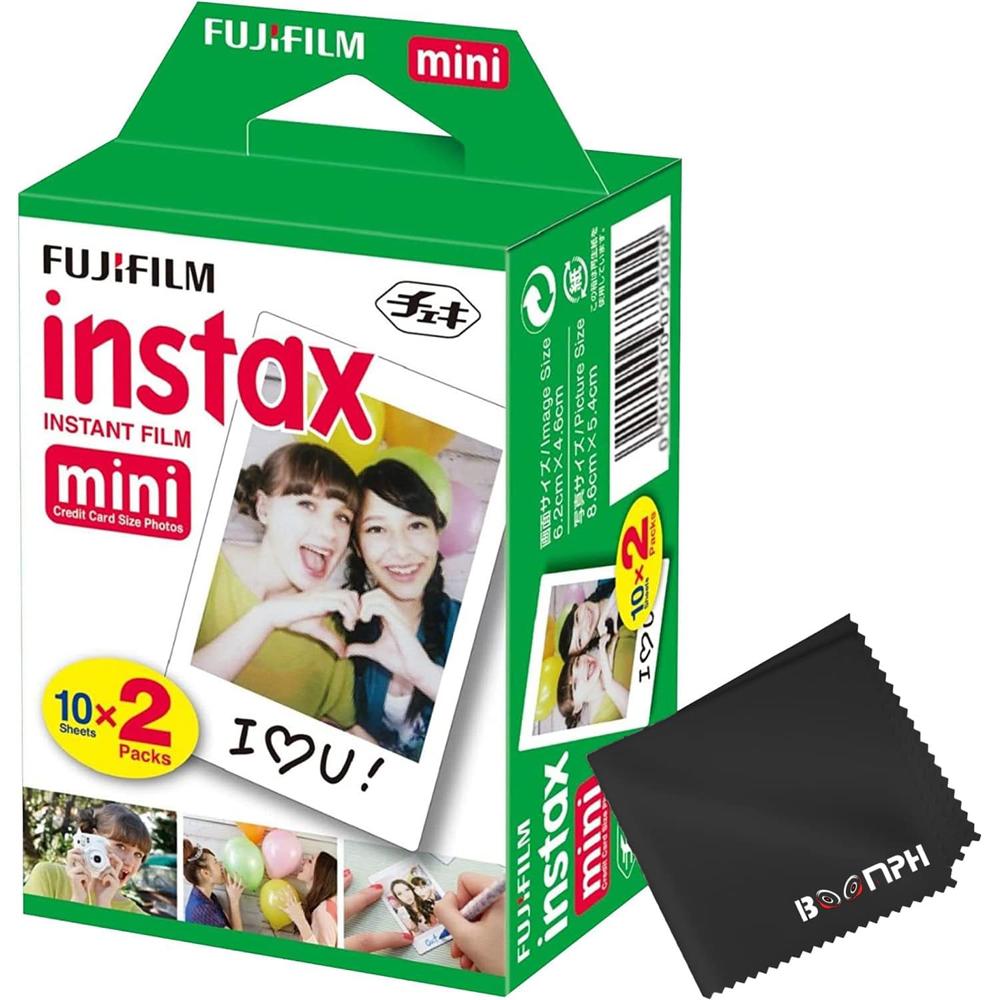 PELÍCULA INSTANTÁNEA FUJIFILM INSTAX MINI + PAÑO DE LIMPIEZA - PACK 20 HOJAS - 1