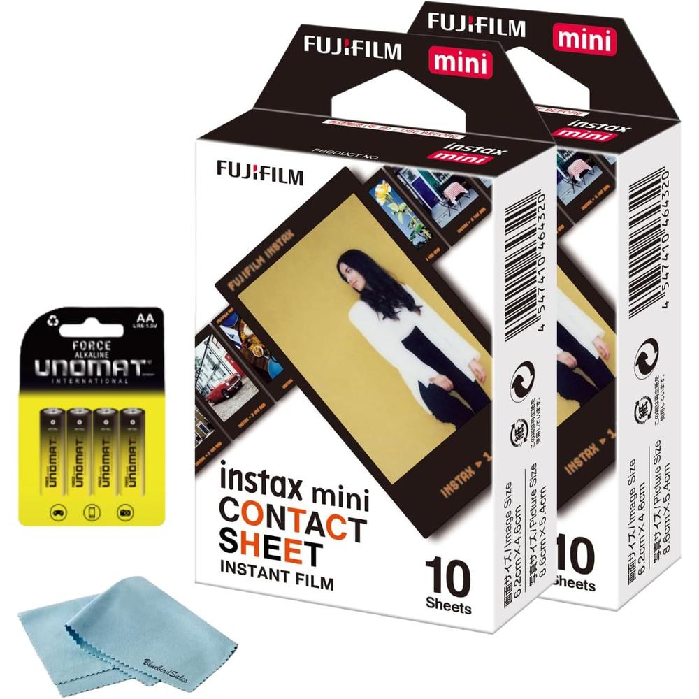 PELÍCULA INSTANTÁNEA FUJIFILM INSTAX MINI CONTACT SHEET + BATERÍAS AA - SET 2 PZS - 1
