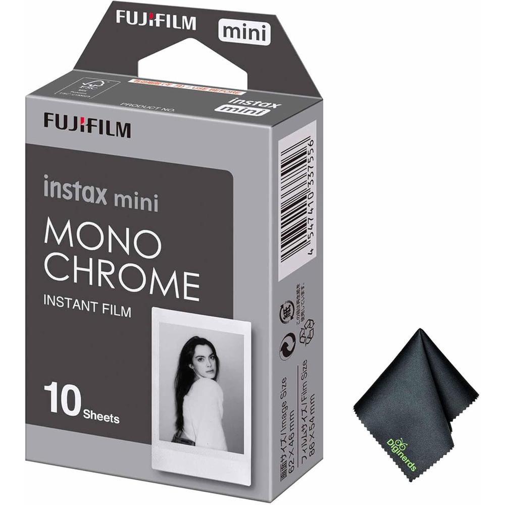 PELÍCULA INSTANTÁNEA FUJIFILM INSTAX MINI MONOCROMÁTICA + PAÑO DE LIMPIEZA - PACK 10 HOJAS - 1