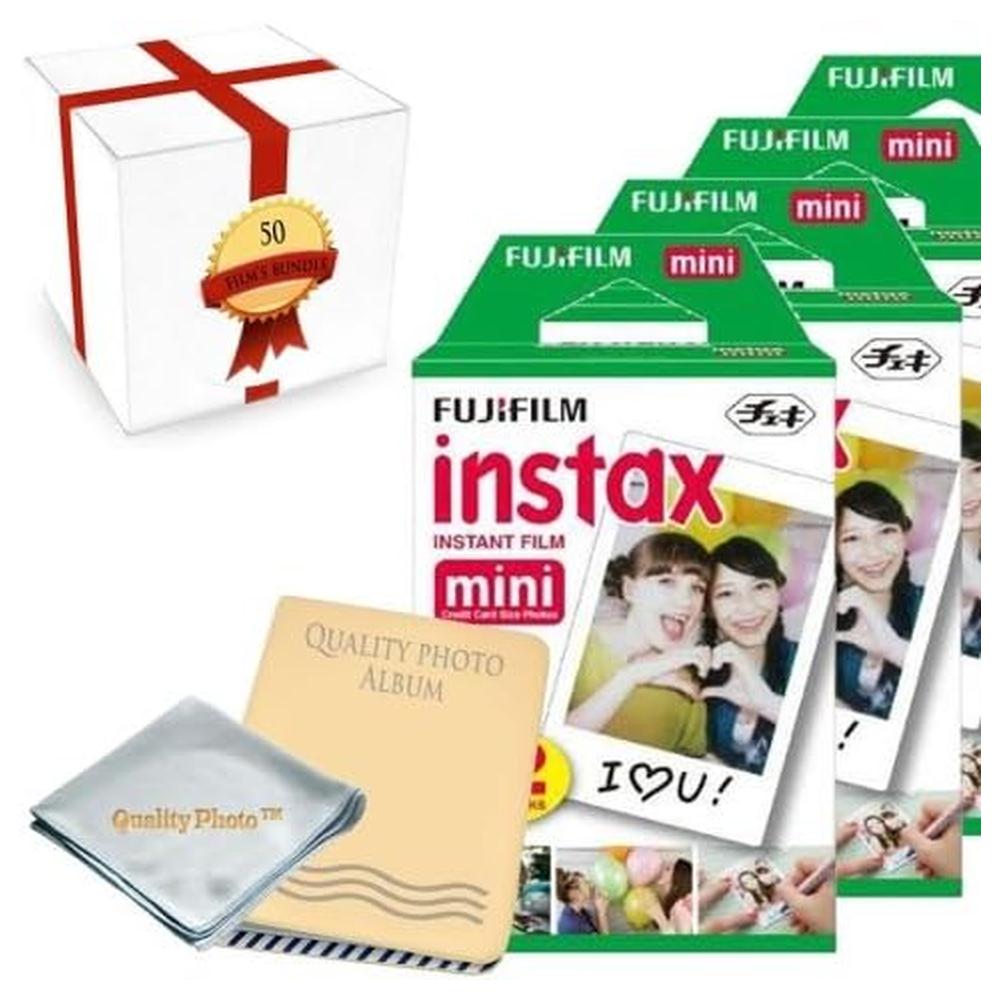 PELÍCULA INSTANTÁNEA FUJIFILM INSTAX MINI + ÁLBUM DE FOTOS - PACK 50 HOJAS - 1