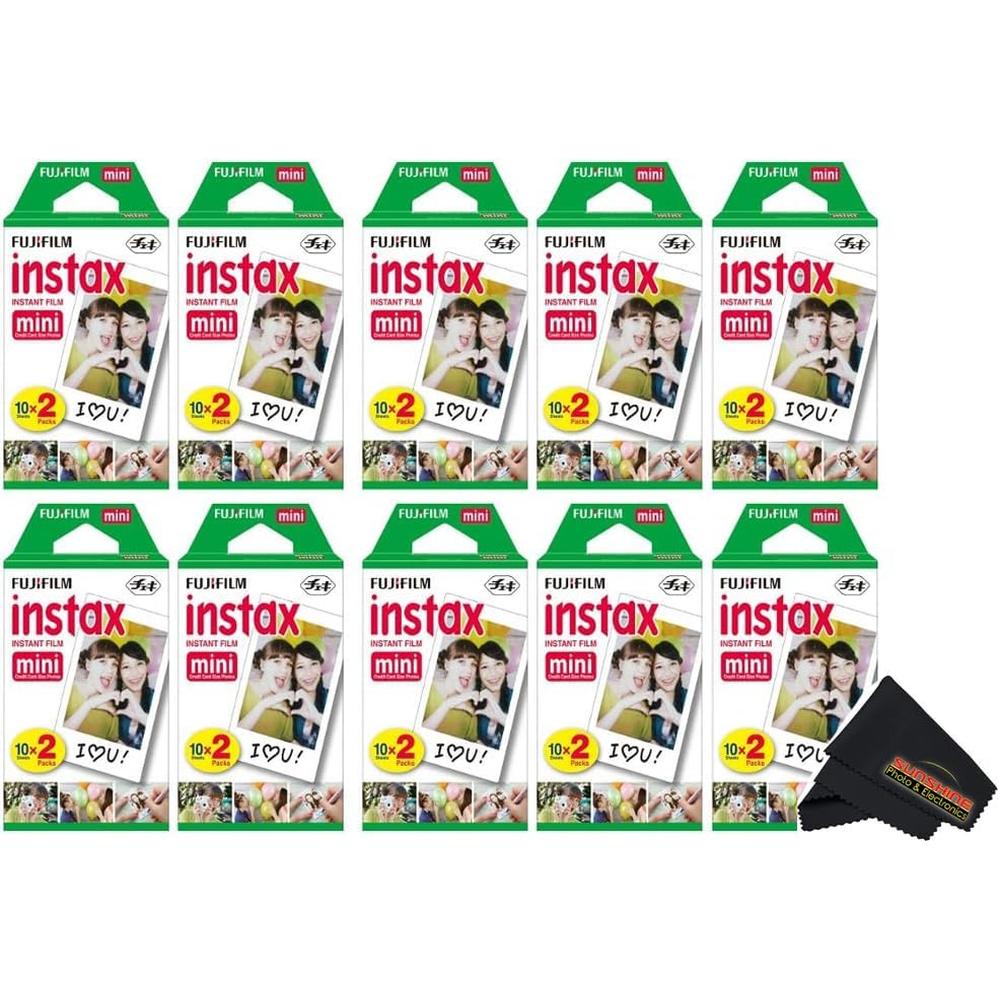 PELÍCULA INSTANTÁNEA FUJIFILM INSTAX MINI + PAÑO MICROFIBRA - PACK 200 HOJAS - 1