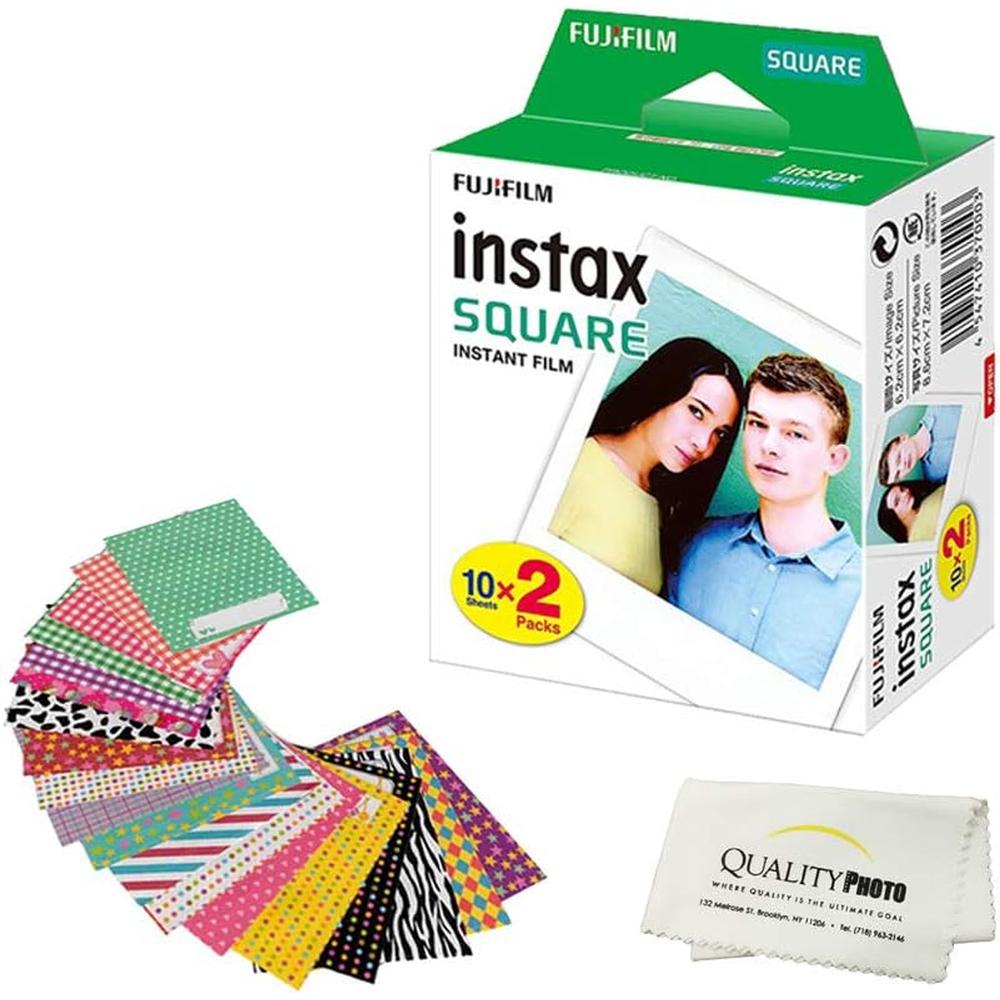 PELÍCULA INSTANTÁNEA FUJIFILM INSTAX SQUARE + PEGATINAS - PACK 20 HOJAS - 1