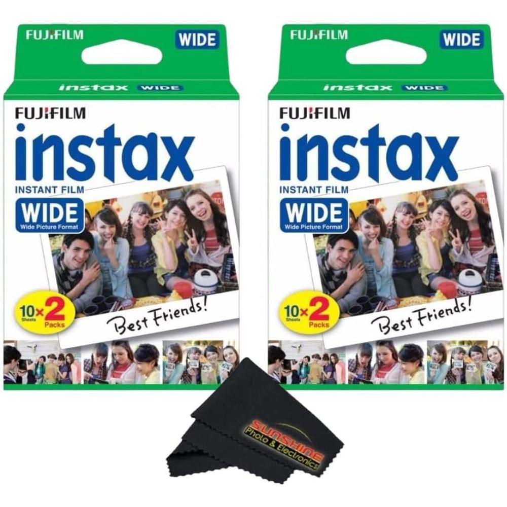 PELÍCULA INSTANTÁNEA FUJIFILM INSTAX WIDE + PAÑO DE MICROFIBRA - PACK 40 HOJAS - 1