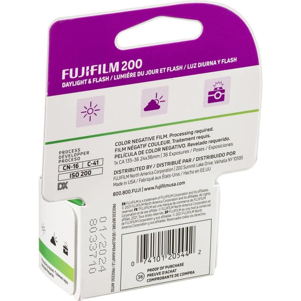 PELÍCULA FOTOGRÁFICA FUJIFILM 200 ISO 35MM + BOLSO PARA CÁMARA - PACK 10 ROLLOS - 4