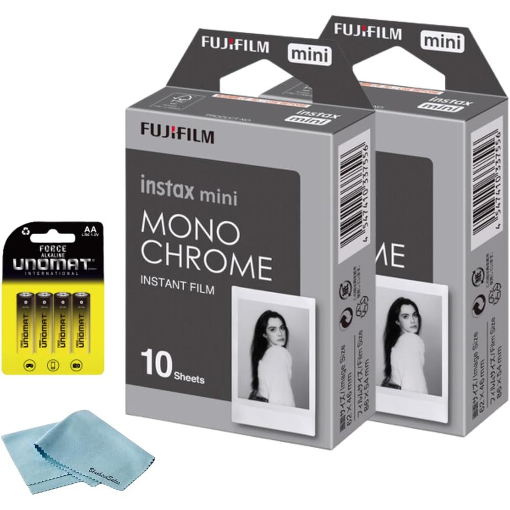 PELÍCULA INSTANTÁNEA FUJIFILM INSTAX MINI MONOCROMÁTICA + BATERÍAS AA - SET 2 PZS - 1