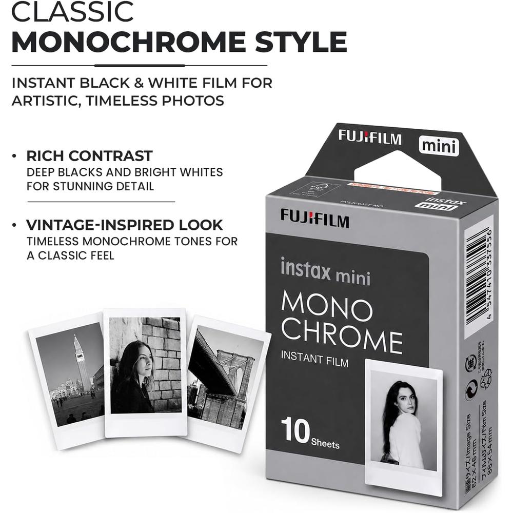 PELÍCULA INSTANTÁNEA FUJIFILM INSTAX MINI MONOCROMÁTICA + BATERÍAS AA - SET 2 PZS - 5